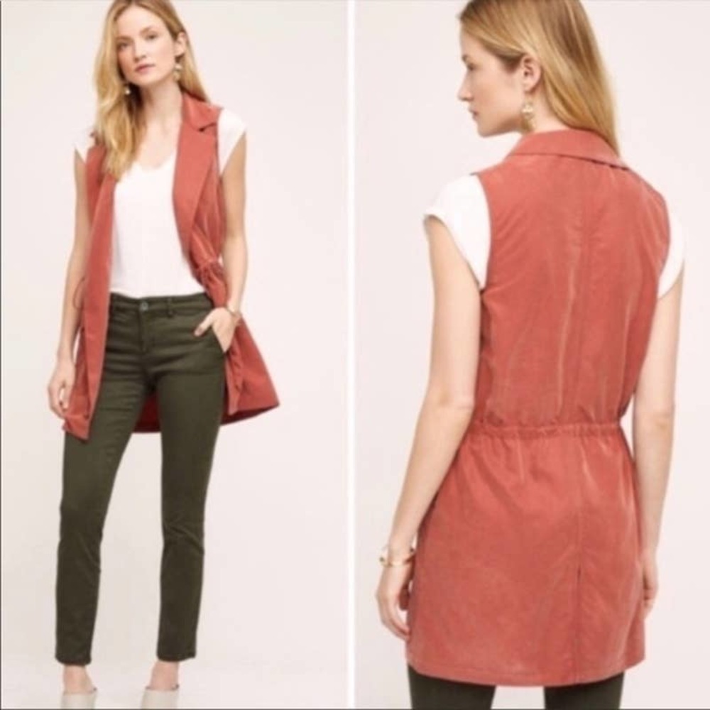 Elevenses Anthropologie Women's Rust Old Town Vest Size Medium